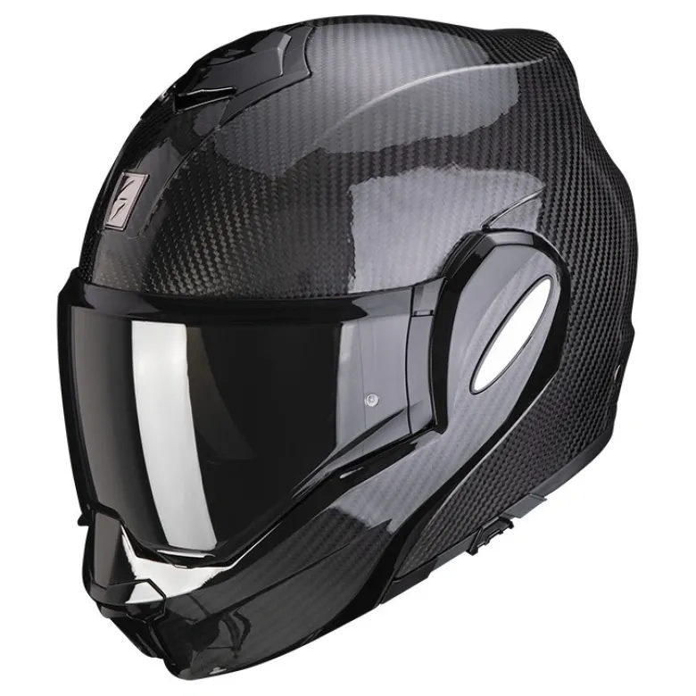 Kask szczękowy SCORPION EXO-TECH EVO CARBON SOLID BLACK czarny