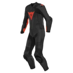 Kombinezon jednoczęściowy DAINESE LAGUNA SECA 5 PERFORATED BLACK/RED FLUO czarny czerwony fluo