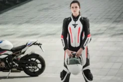 Kombinezon jednoczęściowy damski SHIMA MIURA RS WHITE/FLUO czarny biały czerwony fluo