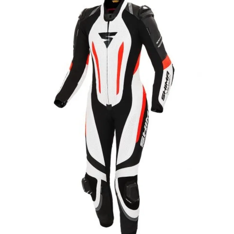 Kombinezon jednoczęściowy damski SHIMA MIURA RS WHITE/FLUO czarny biały czerwony fluo