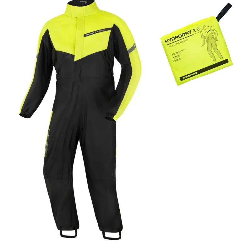 Kombinezon przeciwdeszczowy SHIMA HYDRODRY 2.0 BLACK/FLUO czarny żółty fluo