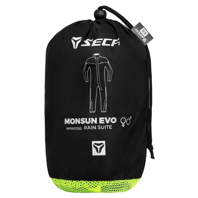 Kombinezon przeciwdeszczowy SECA MONSUN EVO BLACK/FLUO czarny żółty fluo