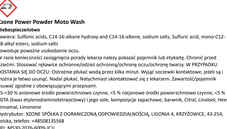 Koncentrat do mycia motocykla XZONE POWER POWDER MOTO WASH