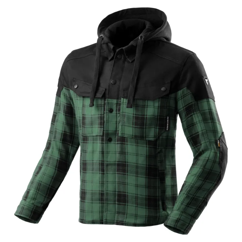 Koszula motocyklowa REBELHORN SHIFTER BLACK/GREEN czarny zielony