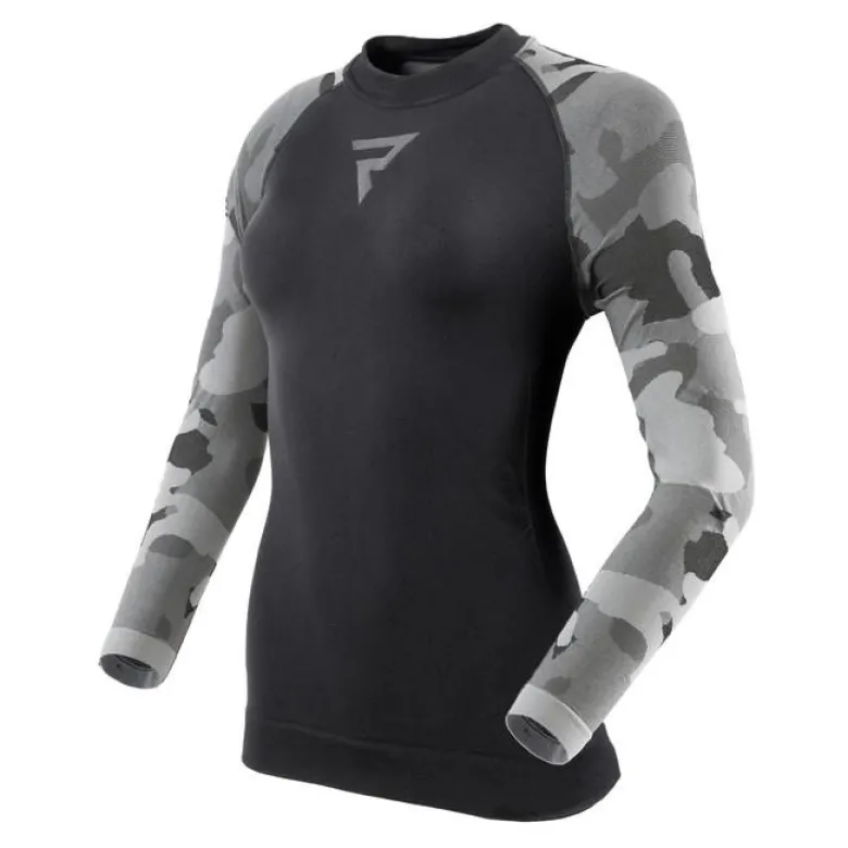 Koszulka termoaktywna damska REBELHORN FREEZE II LADY CAMO czarny szary