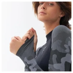 Koszulka termoaktywna damska REBELHORN FREEZE II LADY CAMO czarny szary
