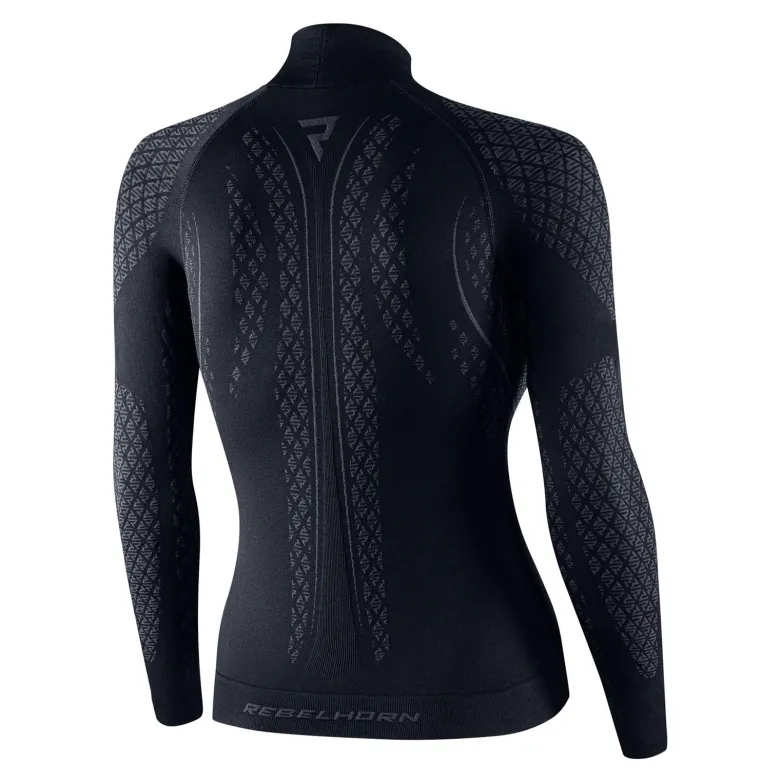 Koszulka termoaktywna damska REBELHORN THERM II LADY BLACK/GREY czarny szary