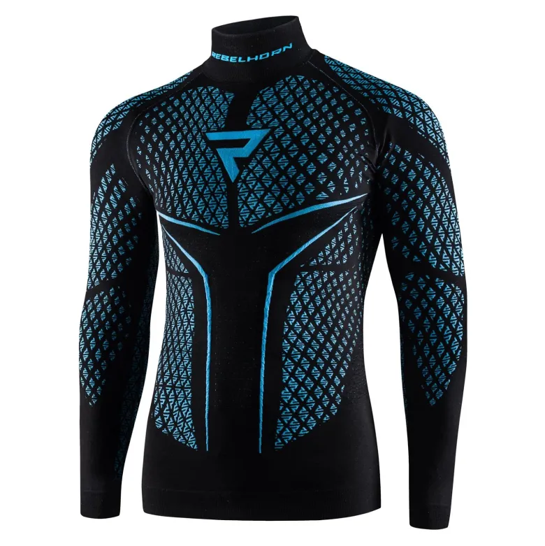 Koszulka termoaktywna REBELHORN THERM II BLACK/BLUE czarny niebieski