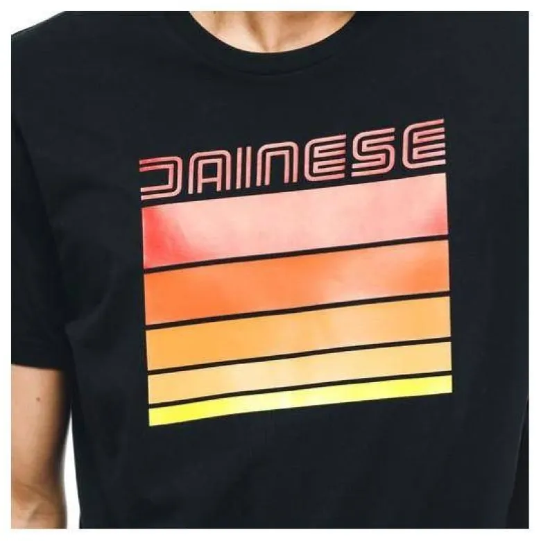 Koszulka T-shirt DAINESE STRIPES BLACK/RED czarny czerwony