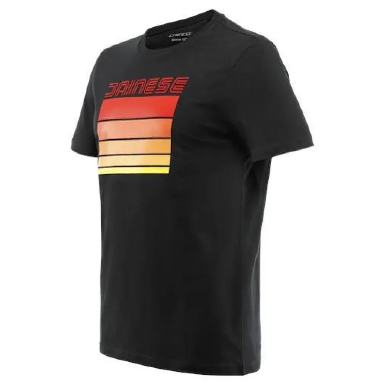 Koszulka T-shirt DAINESE STRIPES BLACK/RED czarny czerwony