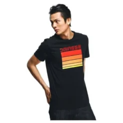 Koszulka T-shirt DAINESE STRIPES BLACK/RED czarny czerwony