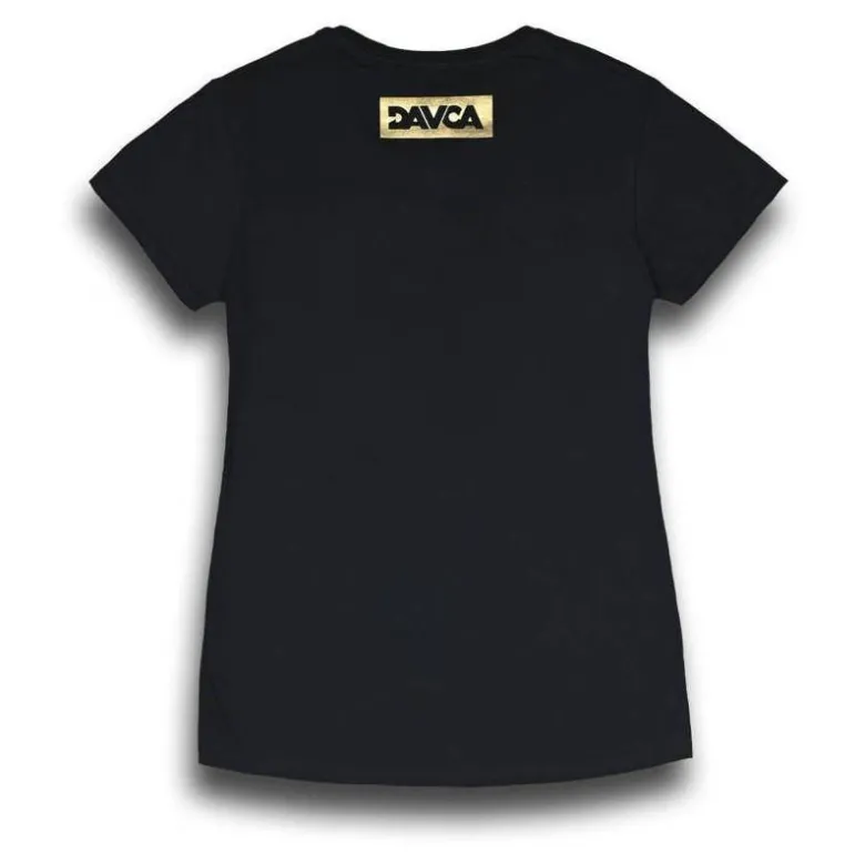 Koszulka T-shirt damska DAVCA LOGO BLACK/GOLD czarny złoty