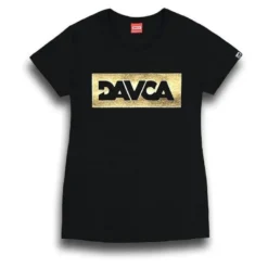 Koszulka T-shirt damska DAVCA LOGO BLACK/GOLD czarny złoty