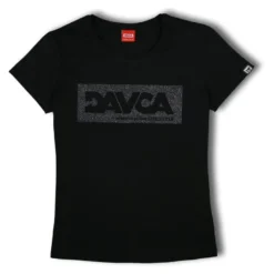 Koszulka T-shirt damski DAVCA LOGO BLACK GLITTER czarny