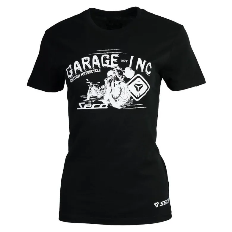 Koszulka T-shirt damski SECA GARAGE LADY BLACK czarny biały
