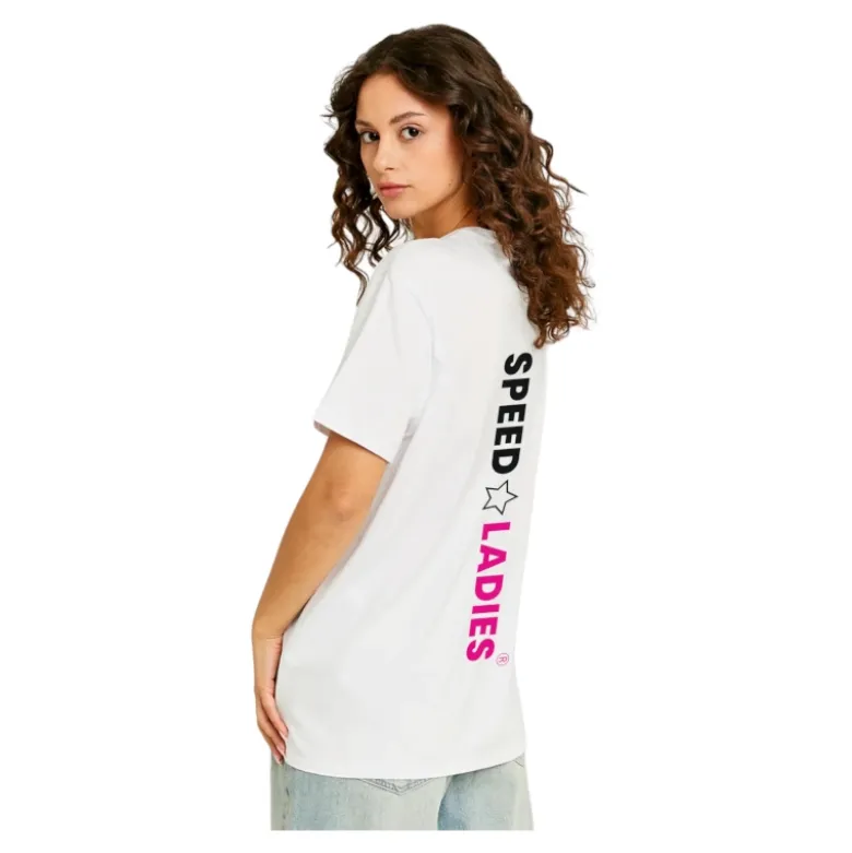 Koszulka T-shirt damski SPEED LADIES WHITE biały różowy