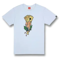 Koszulka T-shirt DAVCA CARDS WHITE biały beżowy zielony