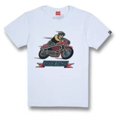 Koszulka T-shirt DAVCA COFFIN RACER biały czarny czerwony
