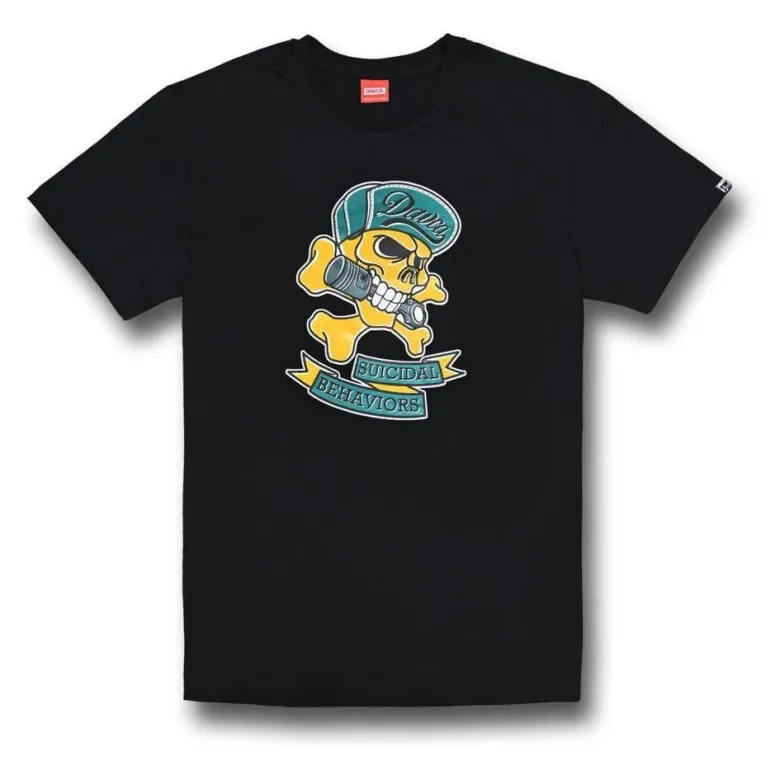 Koszulka T-shirt DAVCA SUICIDAL BEHEVIORS czarny żółty niebieski