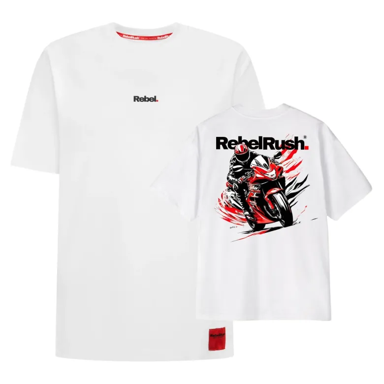 Koszulka T-shirt REBELRUSH REBEL OVERSIZE WHITE biały