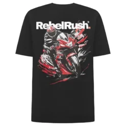 Koszulka T-shirt REBELRUSH REBEL OVERSIZE BLACK czarny