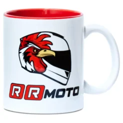 Kubek RRmoto biały z czerwonym środkiem