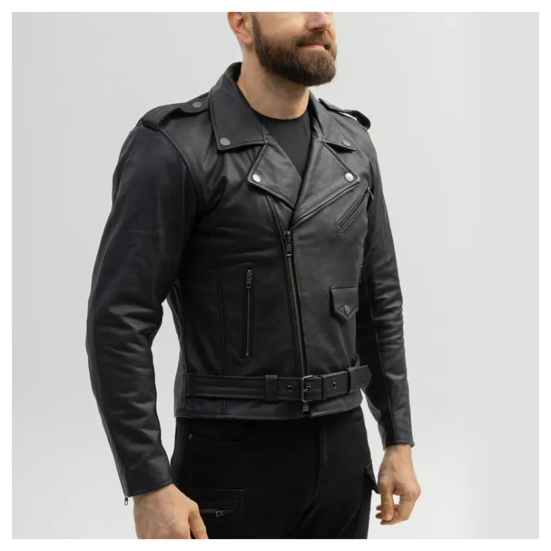 Kurtka skórzana BROGER ROCKER BLACK czarny