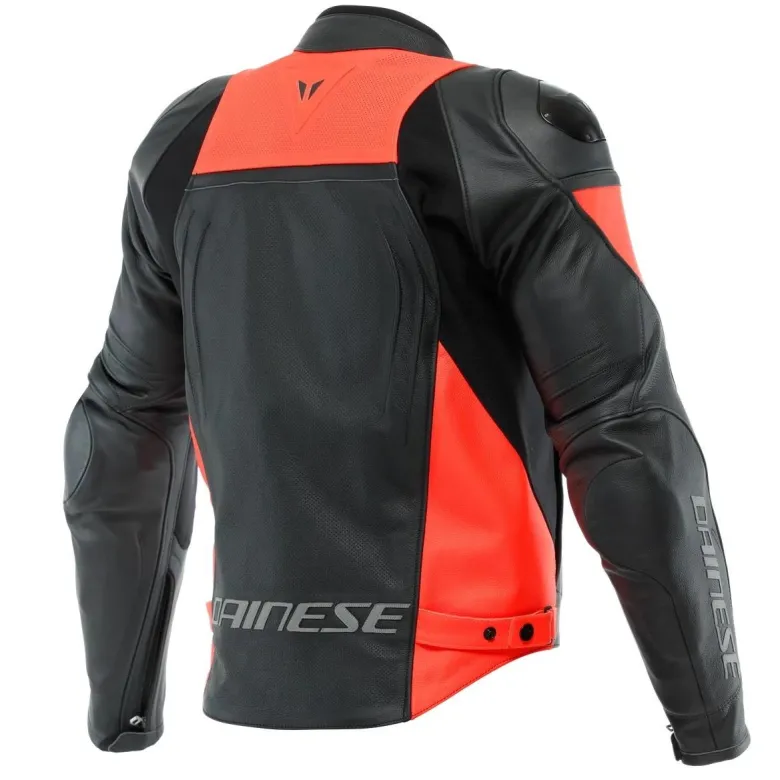 Kurtka skórzana DAINESE RACING 4 PERFORATED BLACK/RED czarny czerwony