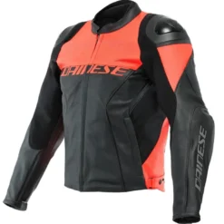 Kurtka skórzana DAINESE RACING 4 PERFORATED BLACK/RED czarny czerwony