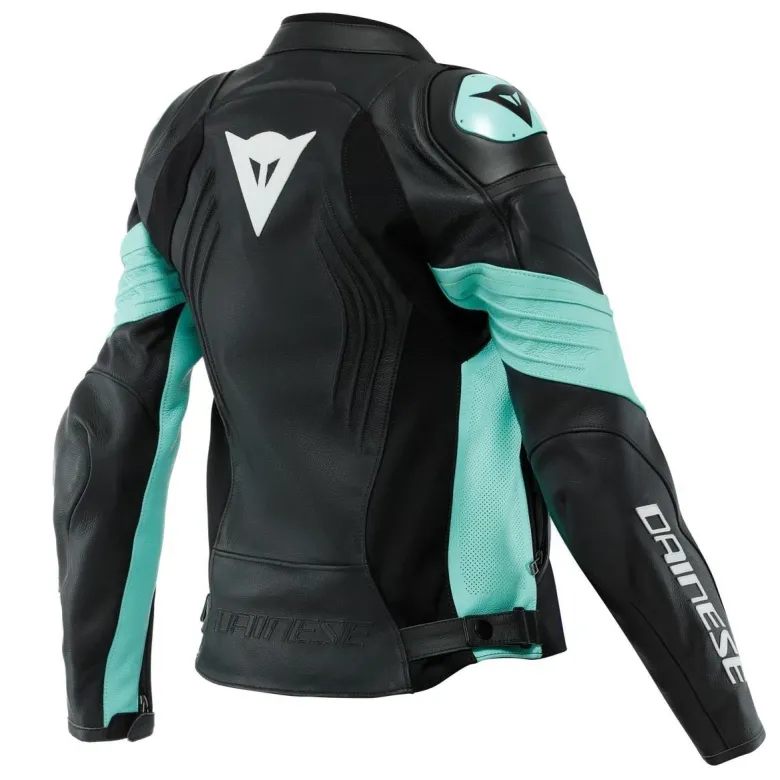 Kurtka skórzana damska DAINESE RACING 4 LADY AQUA czarny zielony