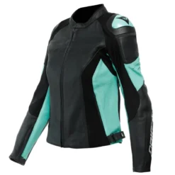 Kurtka skórzana damska DAINESE RACING 4 LADY AQUA czarny zielony