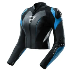Kurtka skórzana damska REBELHORN DIVA RS BLACK/BLUE czarny niebieski