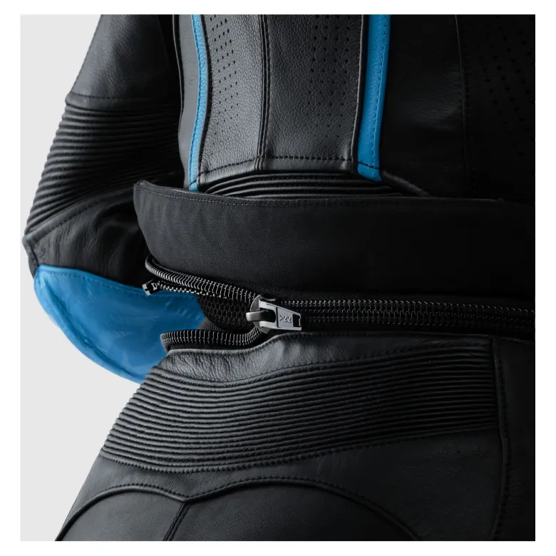 Kurtka skórzana damska REBELHORN DIVA RS BLACK/BLUE czarny niebieski