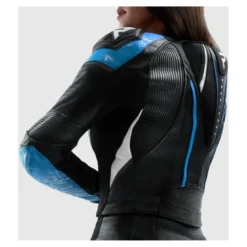 Kurtka skórzana damska REBELHORN DIVA RS BLACK/BLUE czarny niebieski
