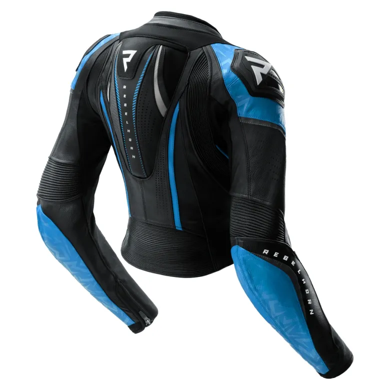 Kurtka skórzana damska REBELHORN DIVA RS BLACK/BLUE czarny niebieski