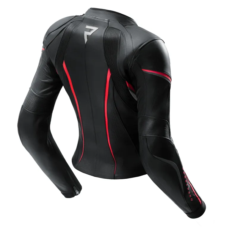 Kurtka skórzana damska REBELHORN DIVA ST BLACK/RED/WHITE czarny czerwony biały