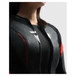 Kurtka skórzana damska REBELHORN DIVA RS BLACK/RED czarny czerwony