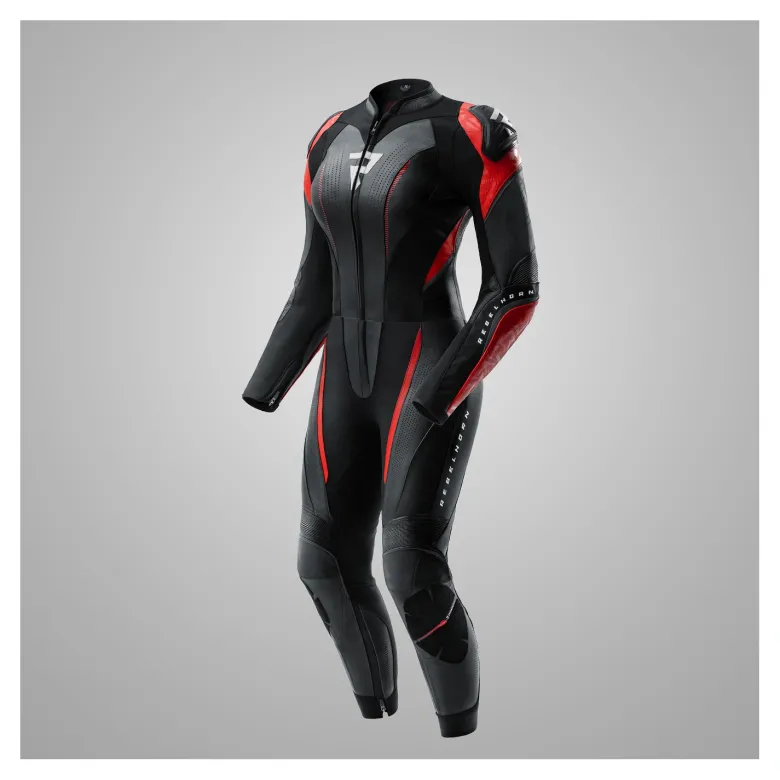 Kurtka skórzana damska REBELHORN DIVA RS BLACK/RED czarny czerwony