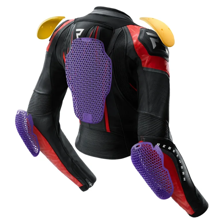 Kurtka skórzana damska REBELHORN DIVA RS BLACK/RED czarny czerwony