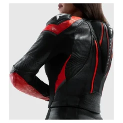 Kurtka skórzana damska REBELHORN DIVA RS BLACK/RED czarny czerwony