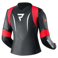 Kurtka skórzana damska REBELHORN REBEL LADY BLACK/FLO RED/WHITE biały czerwony fluo czarny