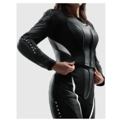 Kurtka skórzana damska REBELHORN DIVA RS BLACK/WHITE czarny biały