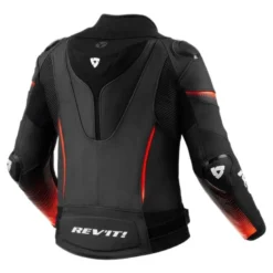 Kurtka skórzana damska REVIT XENA 4 PRO LADY BLACK/NEON RED czarny czerwony fluo