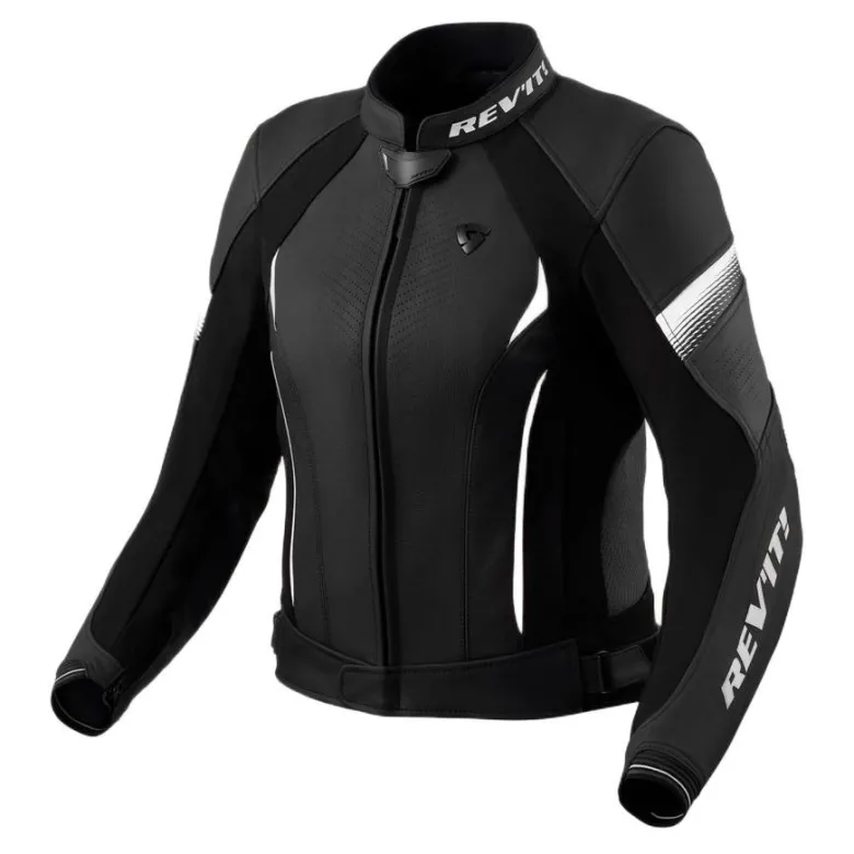Kurtka skórzana damska REVIT XENA 4 LADY BLACK/WHITE czarny biały