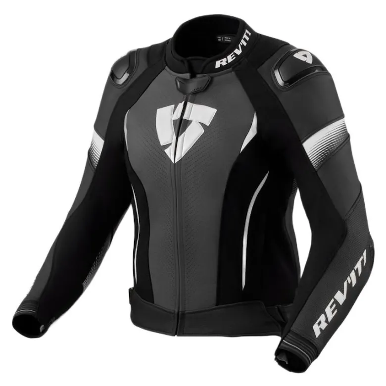 Kurtka skórzana damska REVIT XENA 4 PRO LADY BLACK/WHITE czarny biały
