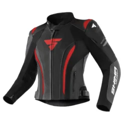 Kurtka skórzana damska SHIMA MIURA 2.0 BLACK/RED czarny czerwony biały