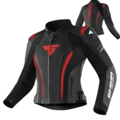 Kurtka skórzana damska SHIMA MIURA 2.0 BLACK/RED czarny czerwony biały