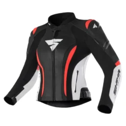 Kurtka skórzana damska SHIMA MIURA 2.0 RED FLUO czarny biały czerwony fluo