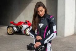 Kurtka skórzana damska SHIMA MIURA 2.0 PINK czarny biały różowy