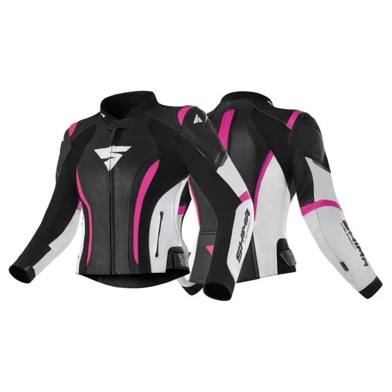 Kurtka skórzana damska SHIMA MIURA 2.0 PINK czarny biały różowy